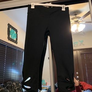 Fabletics Capri Leggings with Flower cut out